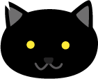 黄色の目の黒猫