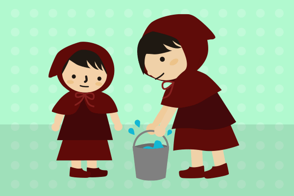 花火の準備をするイラスト