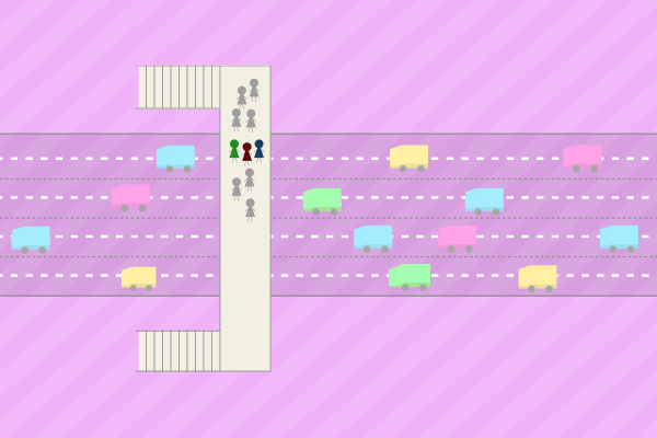 高速道路の歩道橋のイラスト