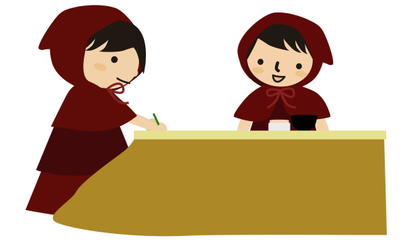 こたつに入る親子