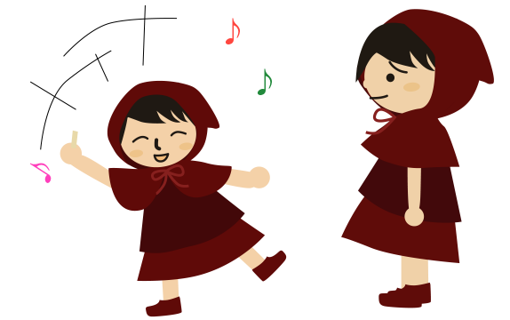 喜ぶチビずきん