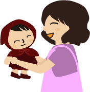 抱っこする先生