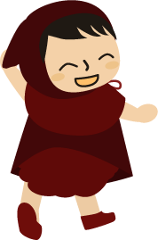 振り向いてニッコリ