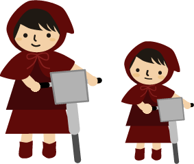 自転車を押して歩く