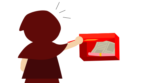 郵便受けを開ける