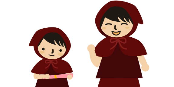 赤ずきん親子