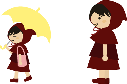 お使いに出かけるところ