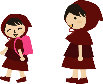 学校に行くチビずきん