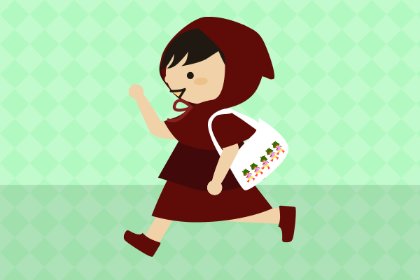 走る女の子のイラスト