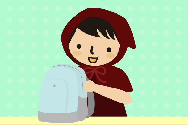 りゅっくを持つ女の子のイラスト