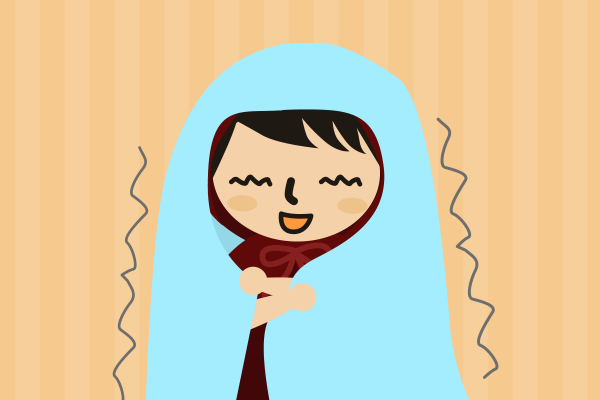 布団をかぶって震えているイラスト