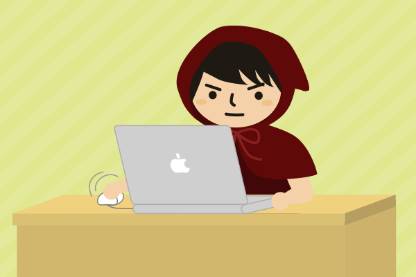 ノートパソコンを使う人のイラスト