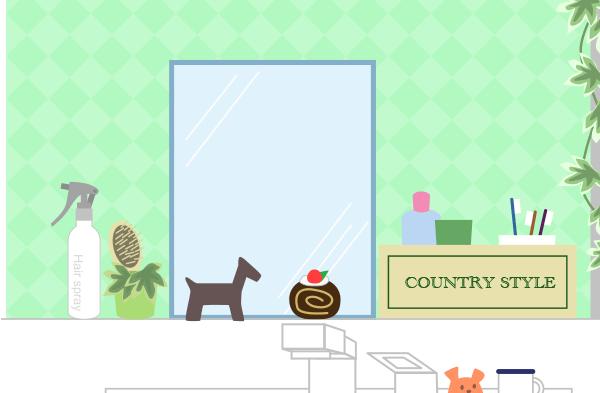 洗面台の鏡のイラスト