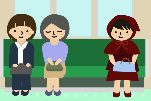 電車内のイラスト