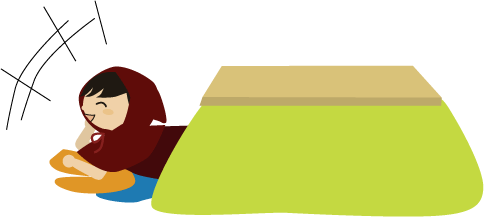 こたつでテレビ