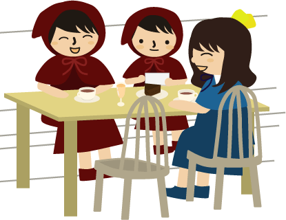 お茶飲んでます