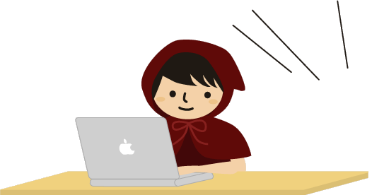 パソコンに向かう