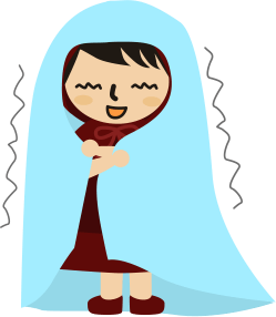 毛布をかぶったチビずきん