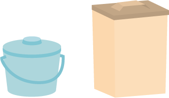 土を入れとくバケツのイラスト