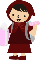 チビずきん（リュックと水筒と眼鏡）