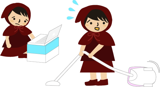 掃除機がひっくり返る