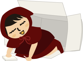 ダンボールから出てくる