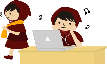 UST中背後にチビずきん