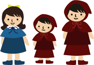 クララちゃんと赤ずきん親子