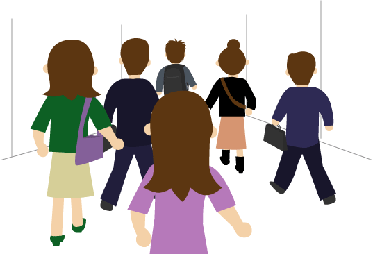 朝の地下道