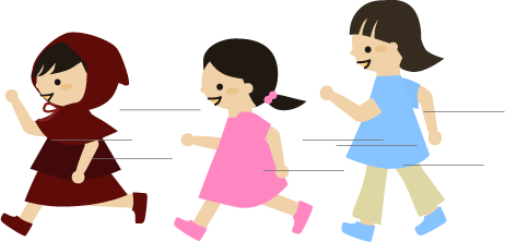 お祭りに出かける子供たち