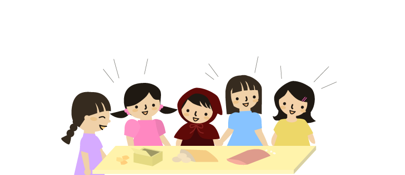 お菓子を広げておしゃべり