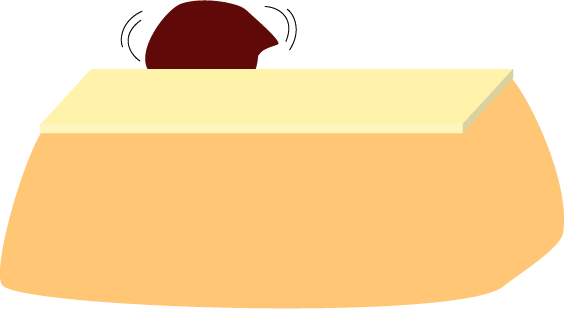 こたつで食べる