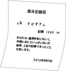 遠泳記録証