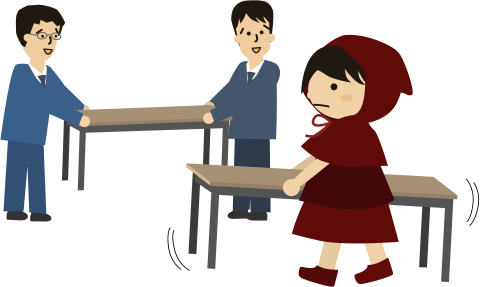 会議机を運ぶ