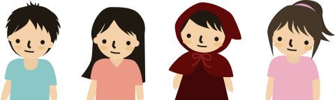小6女子三人と男子一人