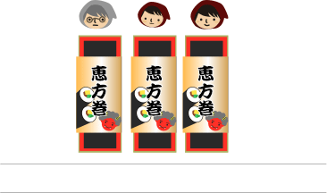 ちょうど巻寿司が三本