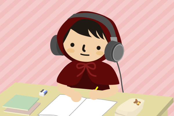 ヘッドホンをして勉強