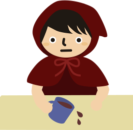 ぼーっとしていてこぼす