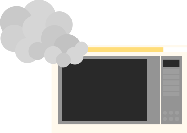 レンジから白い煙が！