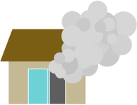 白い煙がもくもく