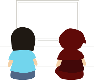 二人でテレビを見る
