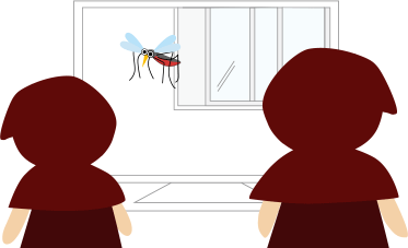 テレビを見てる