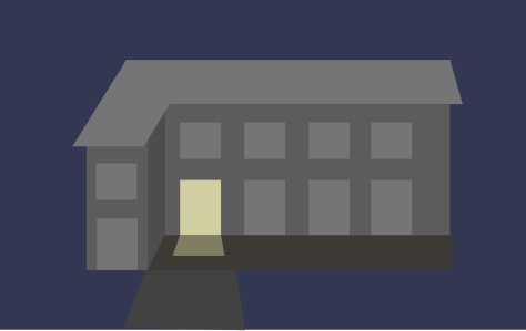 真っ暗な中に明かりのみ