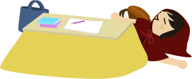 コタツにやられて寝る