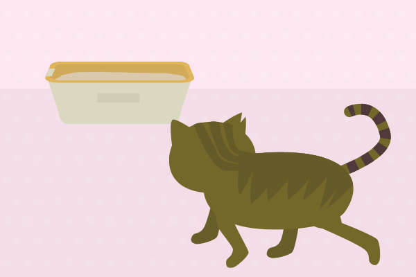 トイレに向かう猫のイラスト