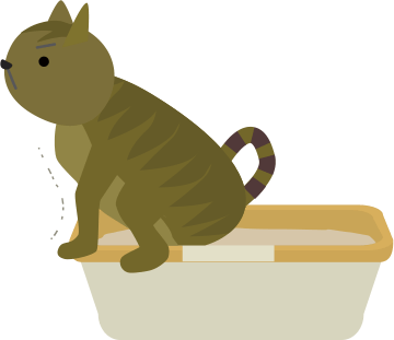 トイレする猫のイラスト