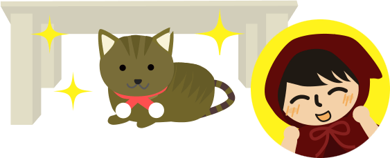 サンタマフラーの猫にメロメロのイラスト