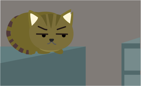 押入れの中で怒ってる猫