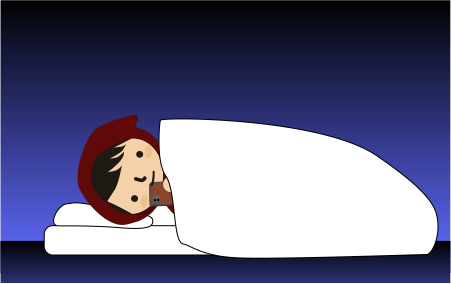 夜眠れずスマホで漫画