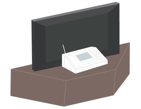 テレビの裏側にファックス電話